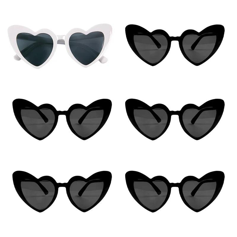 Heart Shaped Sunglasses for Women Retro Cat Eye Sunglasses Wedding Engagement Decoration Shopping Traveling Party Accessories - NTKSTORE