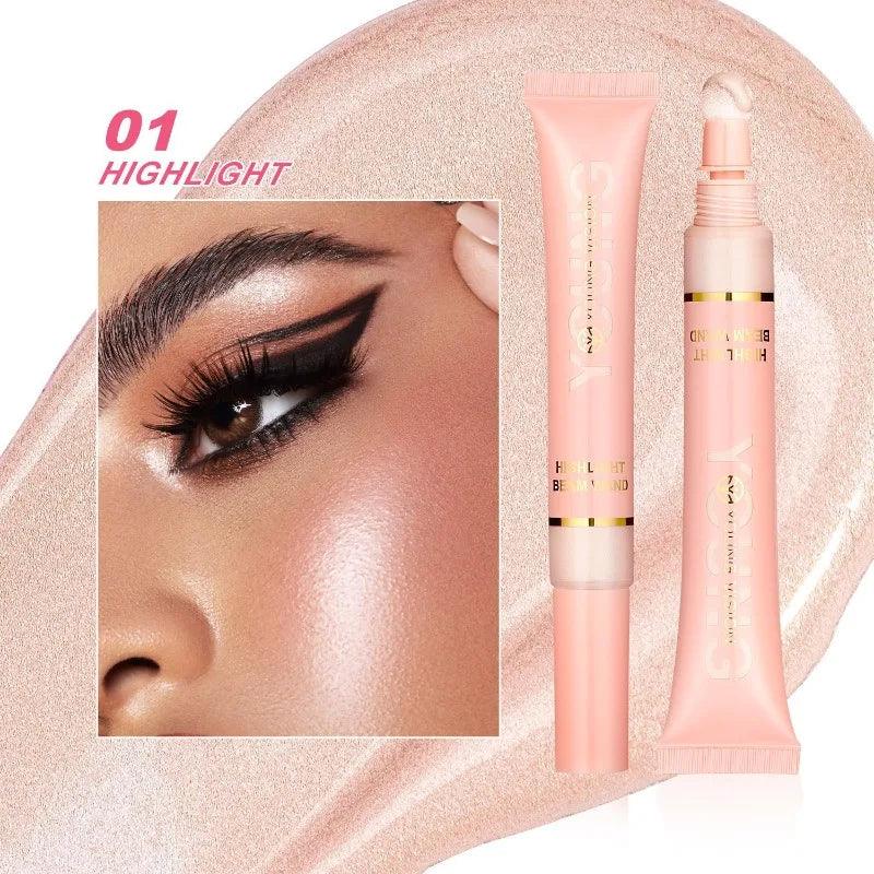 Liquid Air Cushion Highlight Blush Stick Contour Pearlescent Delicate Shimmer Stick Powder Blusher Liquid Skin-friendly Makeup - NTKSTORE