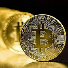 Gold Plated Bitcoin Coin Collectible Art Collection Gift Physical Commemorative Casascius Metal Antique Imitation Happy Birthday - NTKSTORE