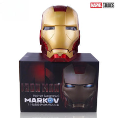 Hot 60cm Iron Man 1:1 Cosplay Helmet Marvel Avengers Light Led Ironman Mask Action Figure Model Toy Child Adult Christmas Gift - NTKSTORE