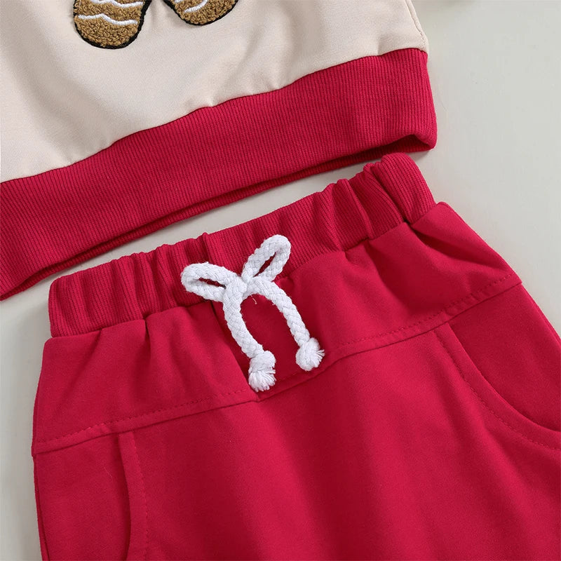 ma&baby 3M-3Y Christmas Newborn Toddler Infant Baby Boy Girl Clothes Sets Gingerbread Man Embroidery Tops Pants Xmas Costume