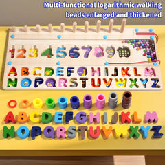 Montessori Wooden Toys Preschool Children Delight Puzzles Games Toys Early Educational Colors Numbers Shape Matching Toys Gifts