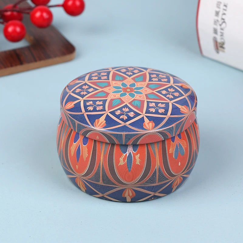 Vintage Candle Tin Can Candy Cookie Storage Box Dry Spice Storage Jar Suitable DIY Candle Cosmetic Ointment Making Christmas