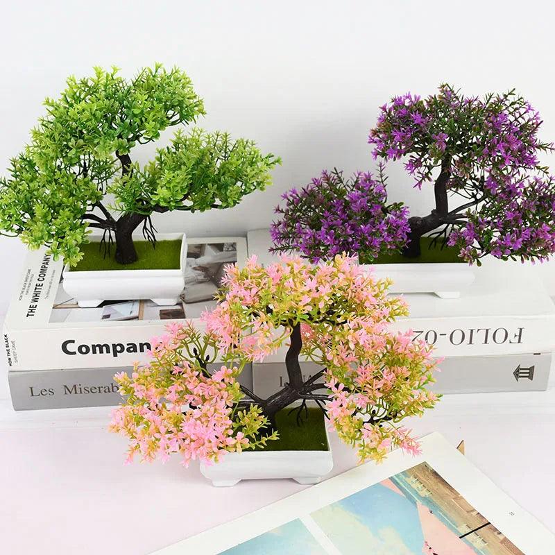 Artificial Plants Bonsai Small Tree Pot Fake Plant Flowers Potted Ornaments For Home Room Table Decoration Hotel Garden Decor - NTKSTORE