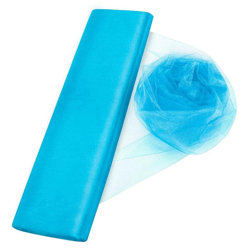 5/10M Sheer Crystal Wedding Tulle Roll Organza Fabric For Wedding Birthday Party Backdrop Decor DIY Wedding Organza Chair Sashes - NTKSTORE