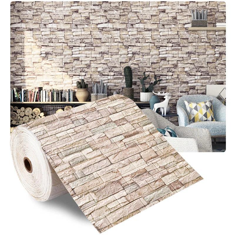 70cm*100cm 3D Brick Pattern Wall Panels Wallpaper DIY Waterproof for Living Room Bedroom Kitchen Background Wall stickers Decor - NTKSTORE