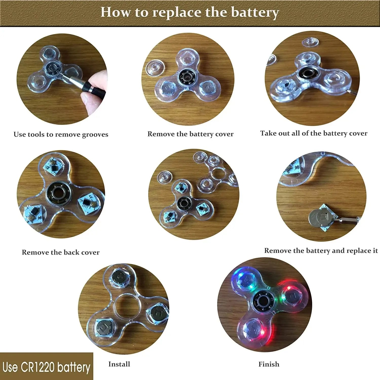 Crystal Luminous LED light Fidget Spinner Hand Top Spinners Glow in Dark EDC Stress Relief Toys Kinetic Gyroscope for Children - NTKSTORE