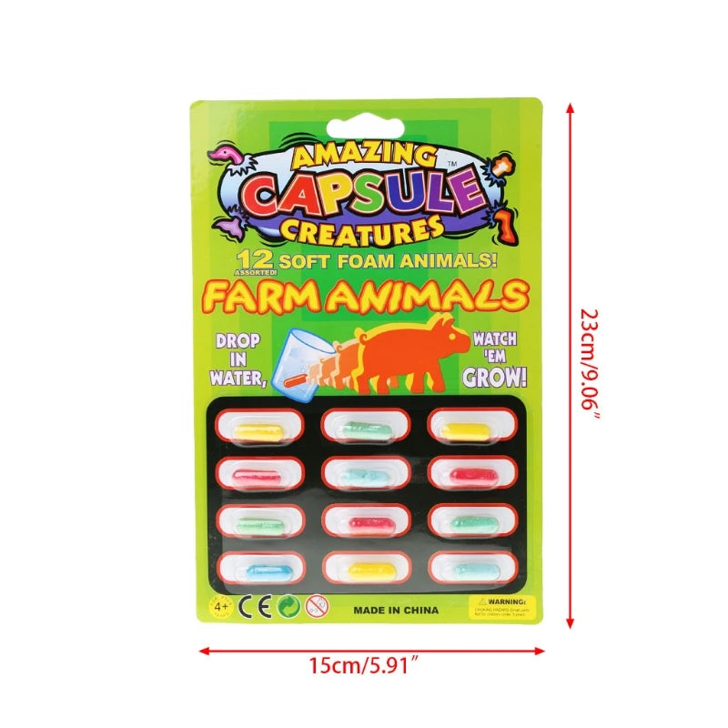 Soak in water capsules cartoon animals fun toys that grow bigger in water capsules magic children's bathing interaction playing