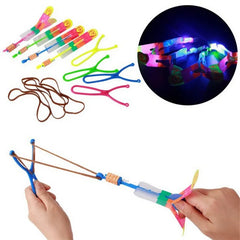 5/10Pcs Led Lighting Up Luminous Toy Flying slingshot Flying Toys Toys Xmas Decor light Quickly fast catapult - NTKSTORE