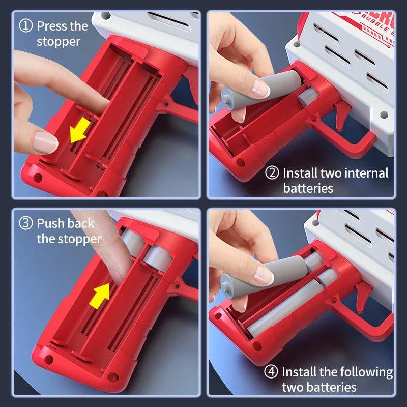 40 Holes Electric Rocket Bubble Machine Handheld - NTKSTORE