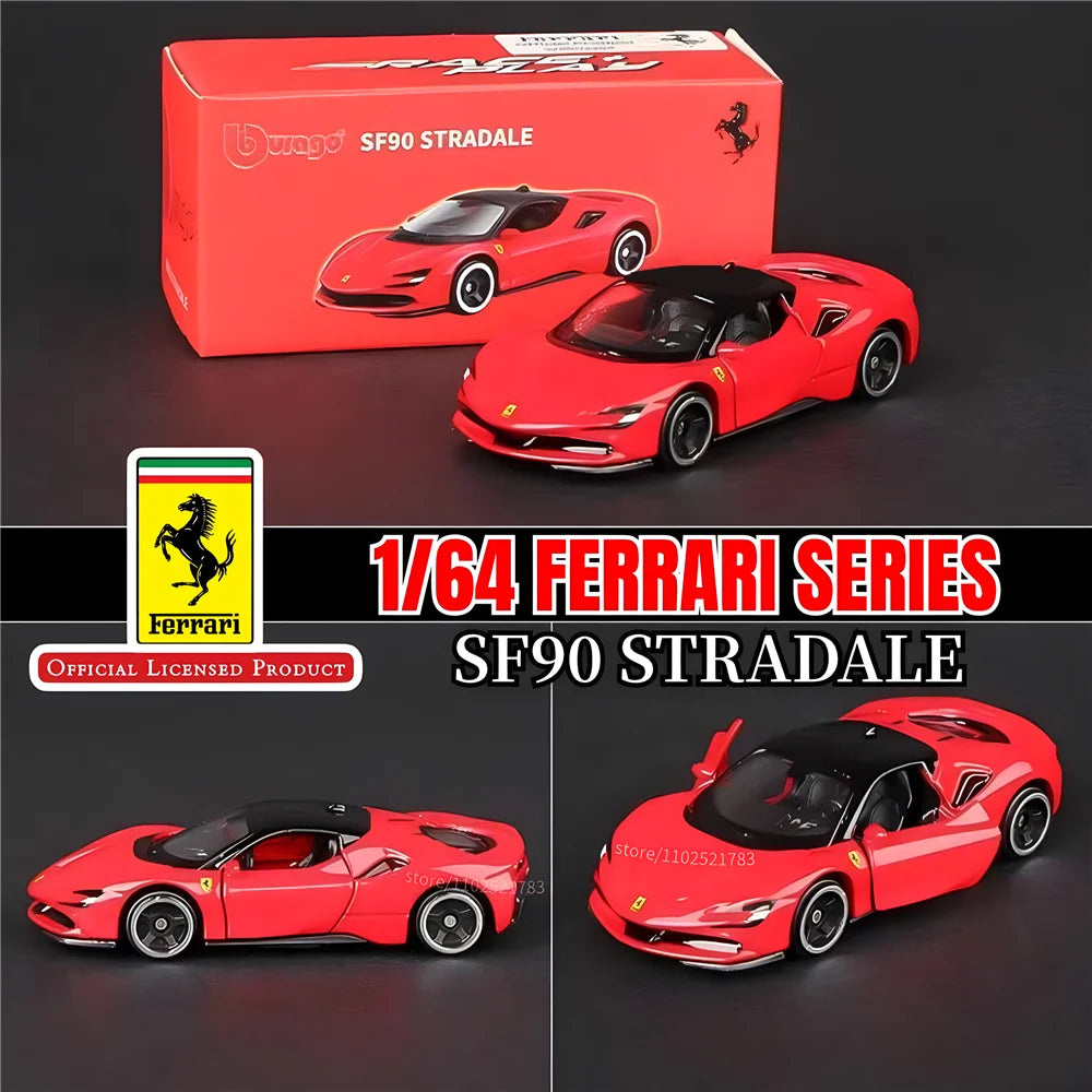 Bburago 1:64 Ferrari SF90 Stradale Replica Car Model, Scale F40 F50 458 488 Enzo Laferrari Diecast Miniature Art Kid Boy Toy - NTKSTORE