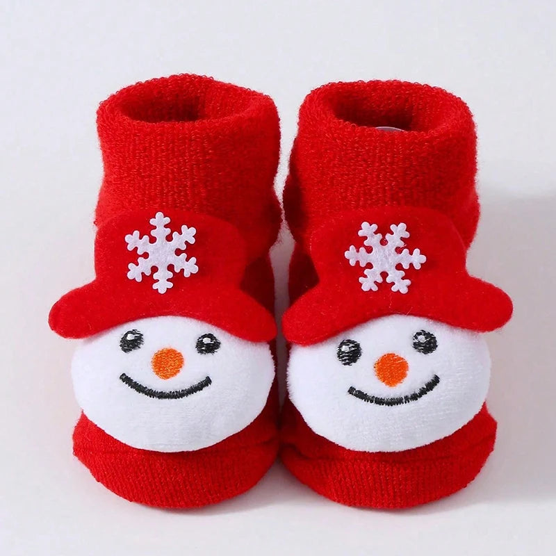 Kids Christmas Socks For 0-12Months Children's Short Socks Girls Boys Winter Warm Cotton Toddler New Year Gift Santa Claus Socks - NTKSTORE