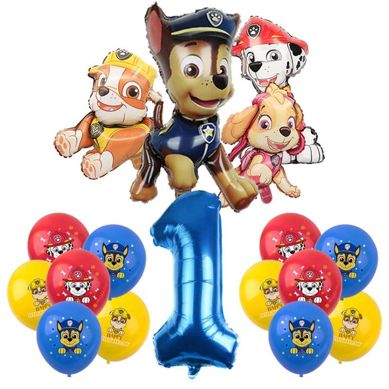 PAW Patrol Birthday Party Decorations Latex Aluminum Foil Balloons Disposable Tableware Kids Event Supplies Chase Marshall Skye - NTKSTORE