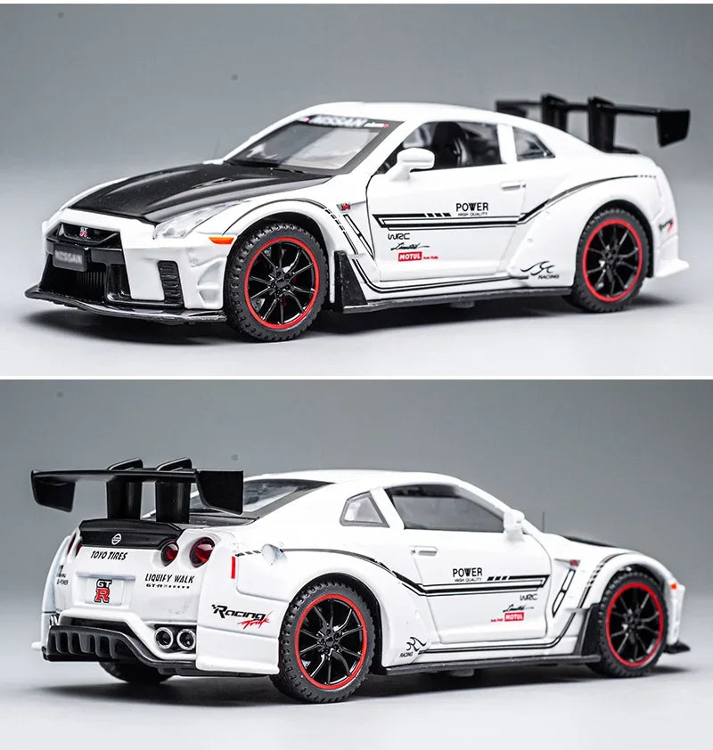 1:32 Nissan GTR R35 Supercar Alloy Car Toy Car Metal Collection Model Car Sound and light Toys For Children