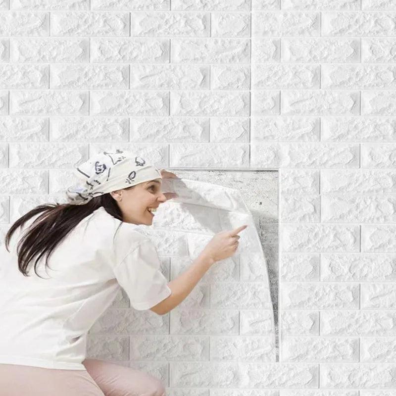 15pcs/20pcs/40pcs DIY 3D Simple Brick Pattern Wall Stickers,Thickened, Sound-proof,Waterproof,Moisture-proof - NTKSTORE