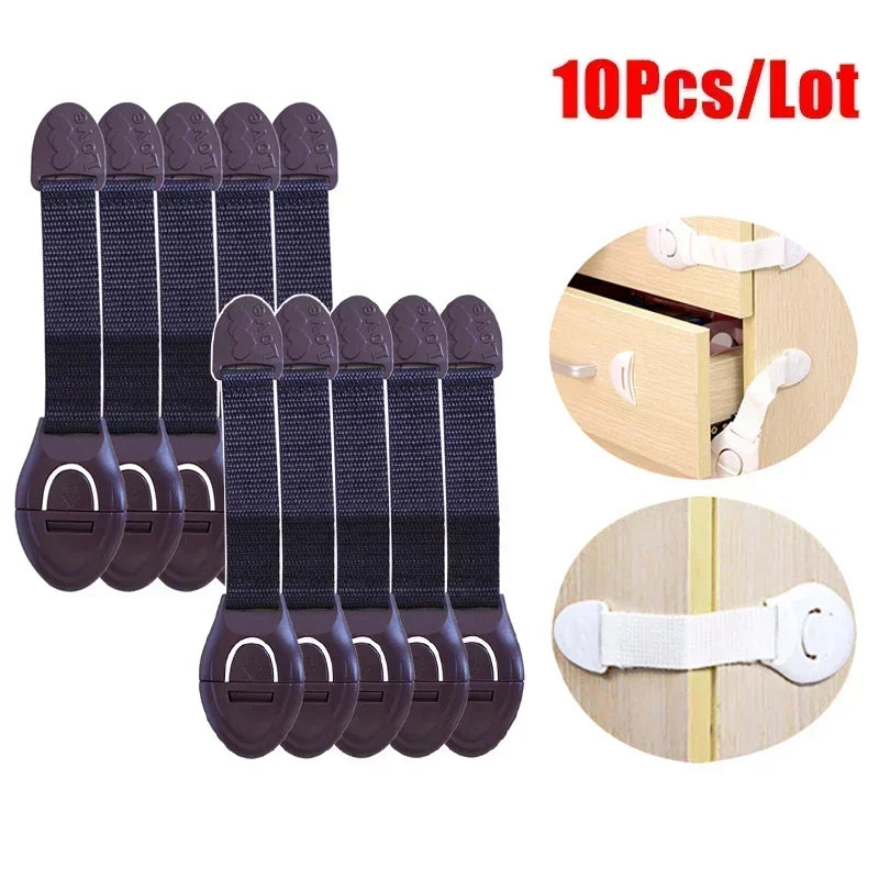 10PCS/lot Home Baby Safety Multifunction Drawer Lock Child Protect Toilet Refrigerator Lock Door for Kids Dishwasher Fridge - NTKSTORE