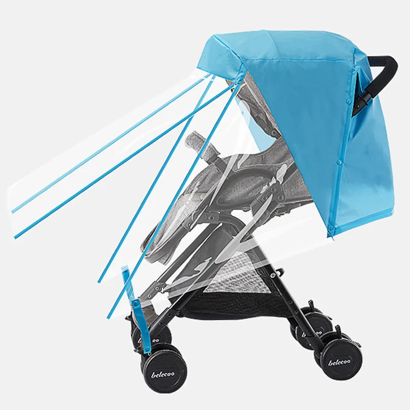 Baby Stroller Rain Cover Rain Cover Raincoat Windshield Cover Perambulator Winter Canopy - NTKSTORE