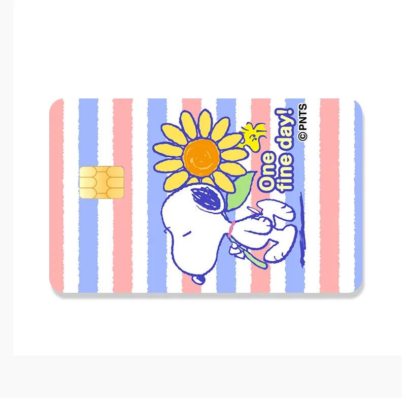 Snoopy Credit Card Debit Card Stickers DIY Anime Cartoon Waterproof Melody Poker Stickers Film Tape Skins Small Stacks - NTKSTORE