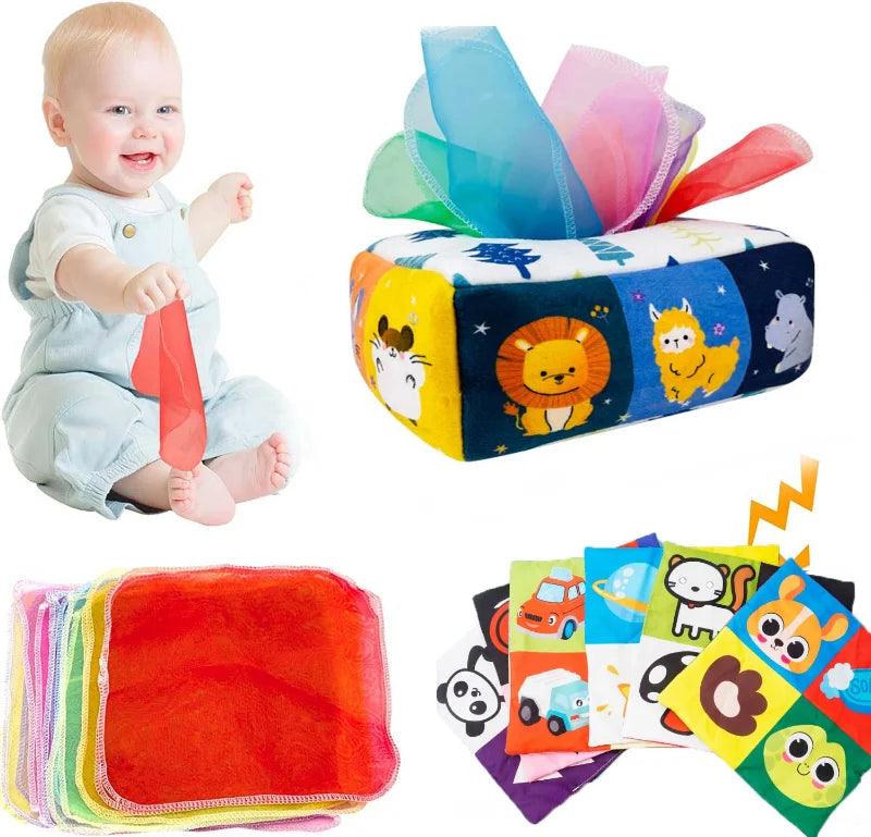 Montessori Toys Magic Tissue Box Baby Educational Learning Activity Sensory Toy for Kids Finger Exercise Busy Board Baby Game - NTKSTORE