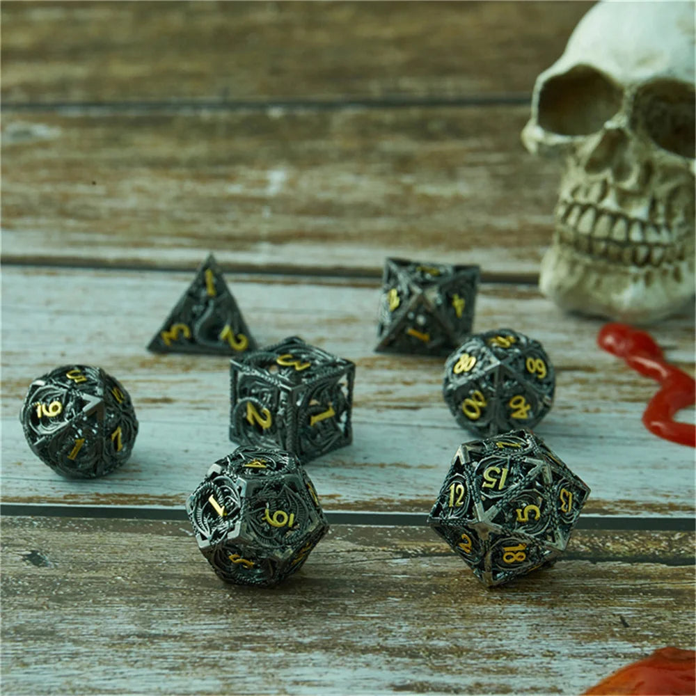 7-piece Semi Sharp DND Dice Set Suitable for Board Games, Halloween, Thanksgiving, Christmas, Gifts, Parties, and Collections - NTKSTORE