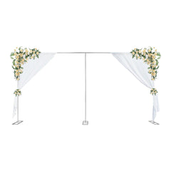 3x6M Wedding Arch Metal Iron Backdrop Stand Door Birthday Party Decor Silver Balloon Frame Garden Flower Plants Rack - NTKSTORE