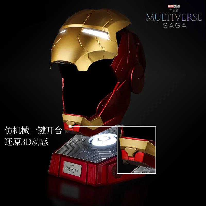 Hot 60cm Iron Man 1:1 Cosplay Helmet Marvel Avengers Light Led Ironman Mask Action Figure Model Toy Child Adult Christmas Gift - NTKSTORE