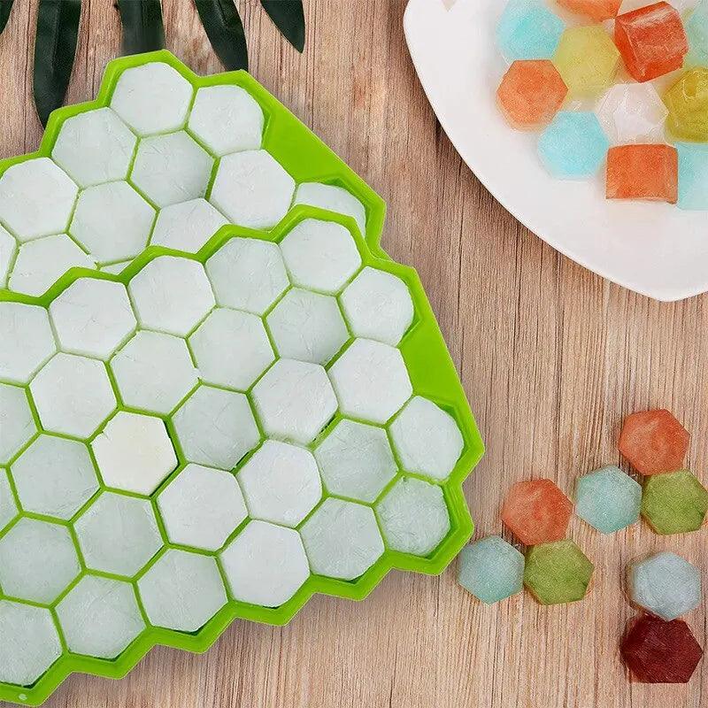 1pcs Honeycomb 37 Lattice Cube Tray Maker With Lid DIY Ice Mold - NTKSTORE