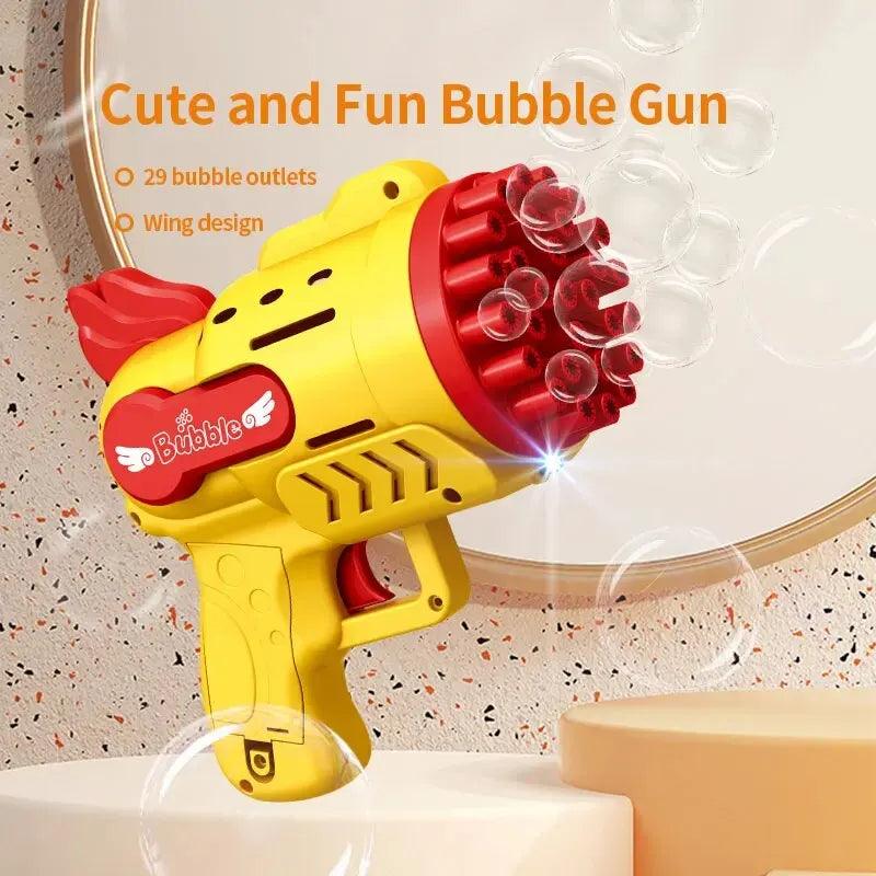 Light-Up Bubble Gun - 29-Hole Gatling Blaster for Boys & Girls 6-14 Years Old (Battery & Bubble Liquid Not Included) - NTKSTORE