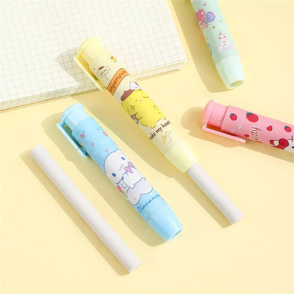 Creative Kuromi Melody Cinnamoroll Hello Kitty Press Eraser Anime Cartoon Kawaii Stationery Gift Office School Supplies - NTKSTORE