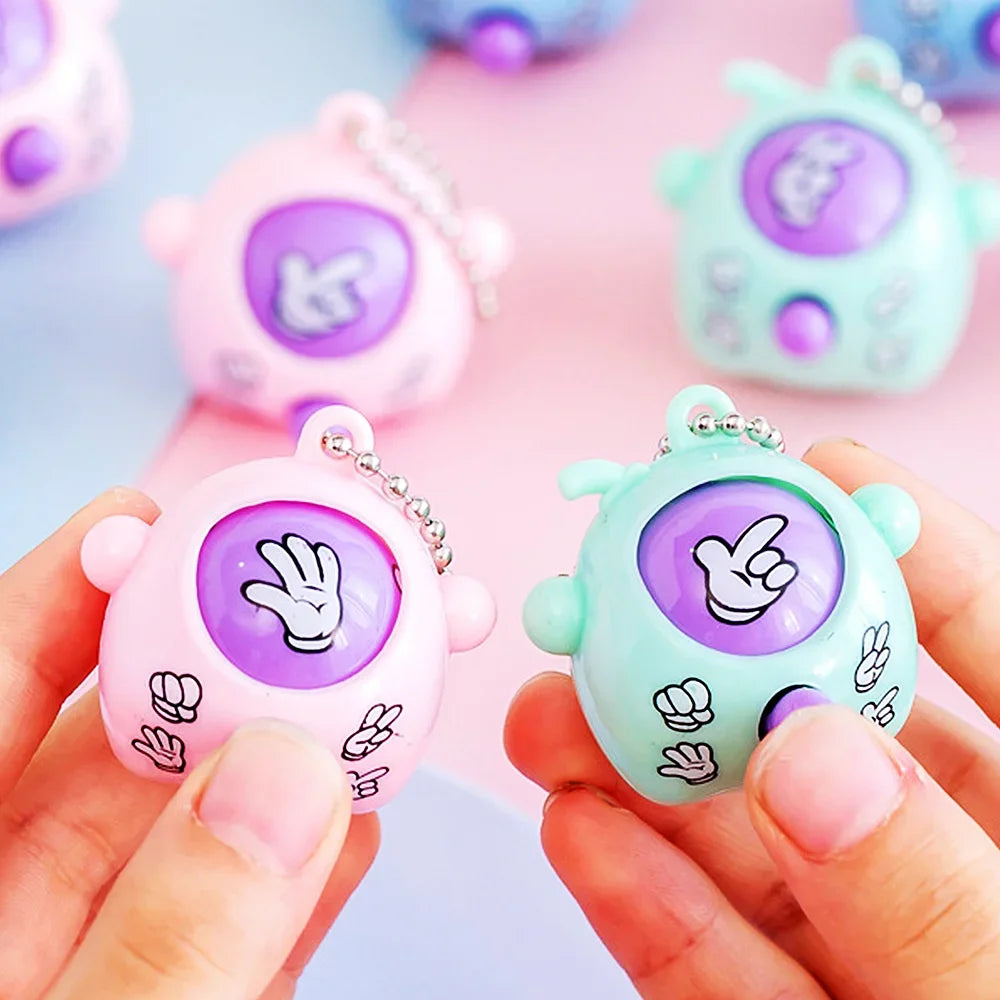 1/10Pcs Fun Rock-Paper-Scissors Key Chain for Kids, Pendant mini Toys Children's game interactive props Funny Gift