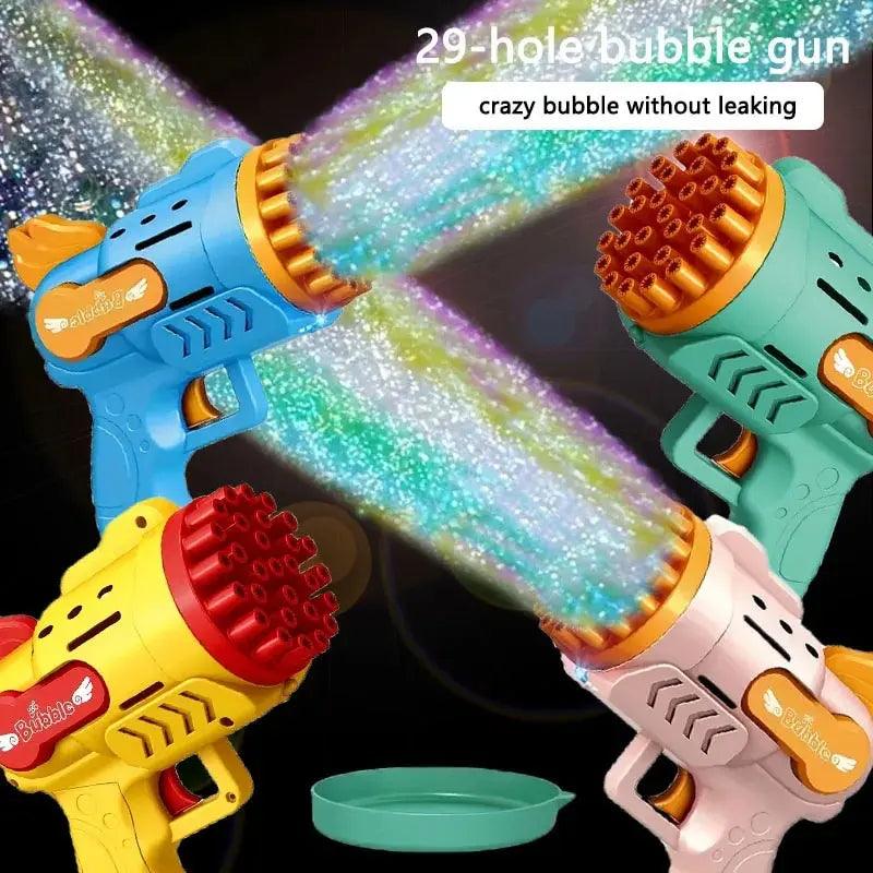 Light-Up Bubble Gun - 29-Hole Gatling Blaster for Boys & Girls 6-14 Years Old (Battery & Bubble Liquid Not Included) - NTKSTORE