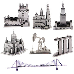 Aipin metal assembly model DIY puzzle building Arc de Triomphe Dutch windmill Paris iron tower lighthouse - NTKSTORE