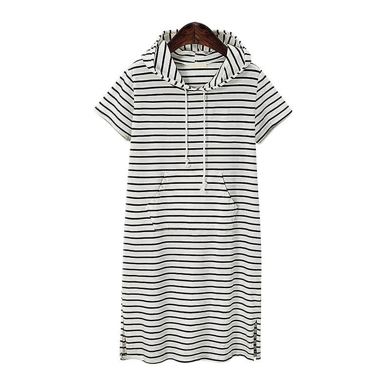 Women Summer Casual Striped Maternity Dresses Clothes Short Sleeve Knee Length Pregnancy Dress Session Pleated Baby Shower Pink - NTKSTORE