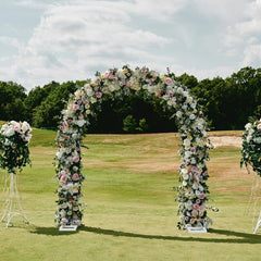 Large Metal Wedding Arch, Balloon Arch Backdrop Arch Stand for Wedding, Bridal, Garden, Yard, Indoor Outdoor Party Decoration - NTKSTORE