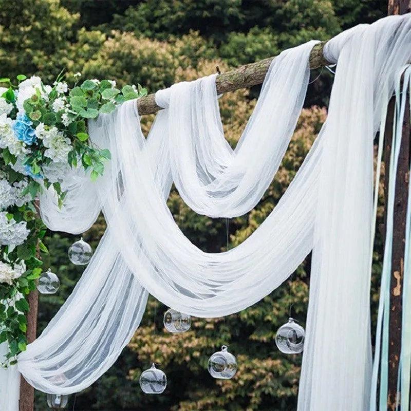 5/10M Sheer Crystal Wedding Tulle Roll Organza Fabric For Wedding Birthday Party Backdrop Decor DIY Wedding Organza Chair Sashes - NTKSTORE