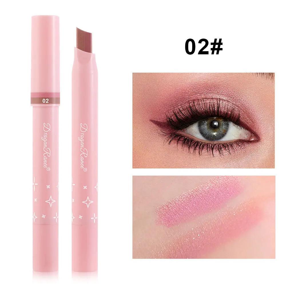 Dragon Ranee Pearl Glitter Two Color Gradient Eye Shadow Stick Three Dimensional Natural One Touch Molding Lazy Cosmetics Makeup - NTKSTORE