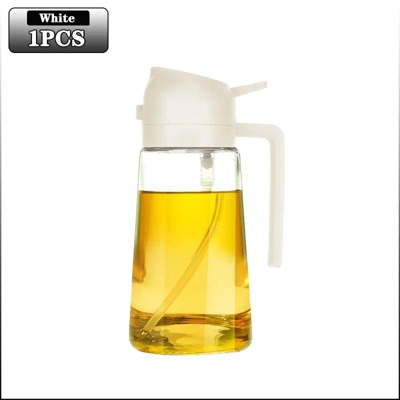 2in1 500ml Glass Spray Oil Sprayer Bottle Spray Oil Dispenser Oil Jar Cruet BBQ Kitchen Baking Roasting Picnic Kitchen Tool - NTKSTORE