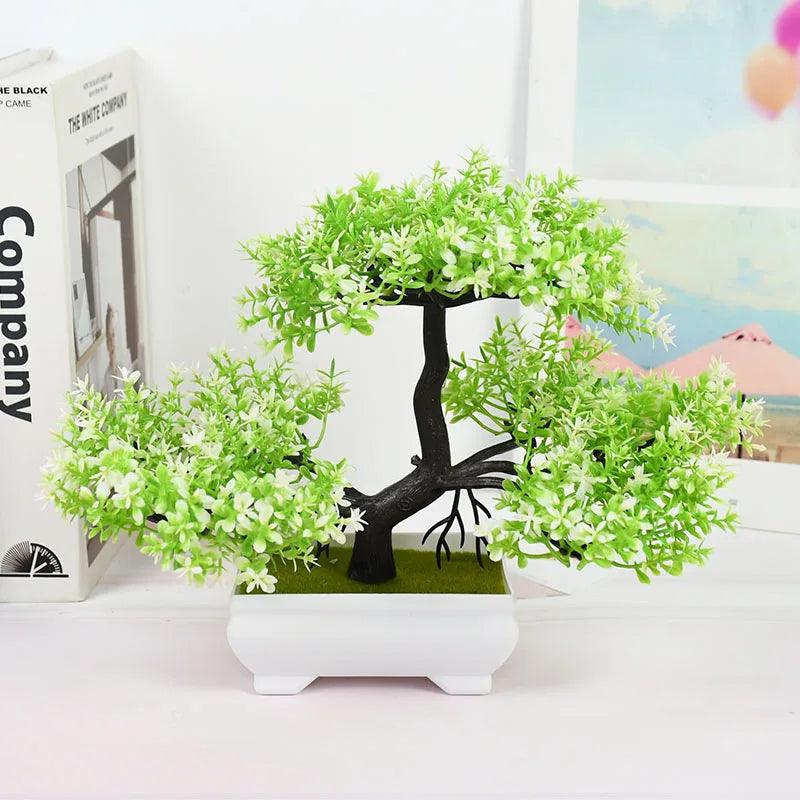 Artificial Plants Bonsai Small Tree Pot Fake Plant Flowers Potted Ornaments For Home Room Table Decoration Hotel Garden Decor - NTKSTORE