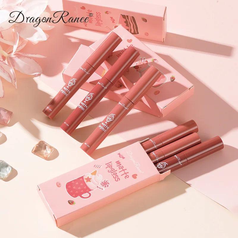 3Pcs/set Matte Velvet Lip Gloss Waterproof Long-lasting Liquid Lipstick Cosmetic Beauty Cream Lipstick Makeup maquillages - NTKSTORE