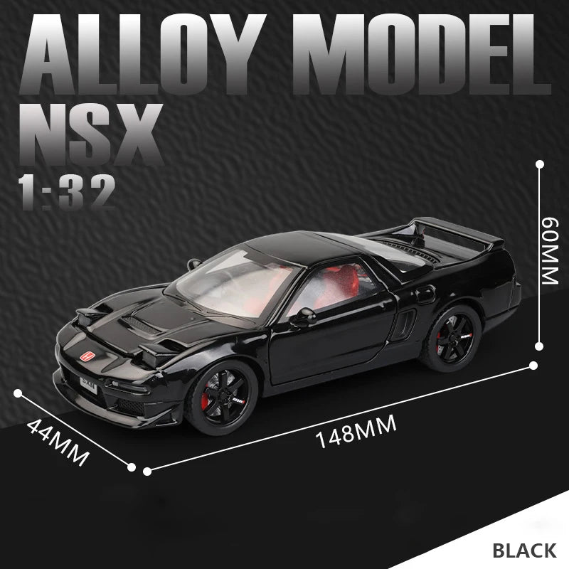 1:32 Honda NSX Coupe Alloy Miniature Car Diecast Metal Scale Car Model Sound＆Light Collection Childrens Toy Car Vehicles Gifts