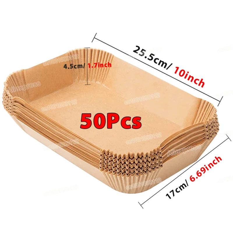 50/100Pcs Air Fryer Disposable Paper Non-Stick Airfryer Baking Papers Round Air-Fryer Paper Liners Paper Kitchen Accessories - NTKSTORE