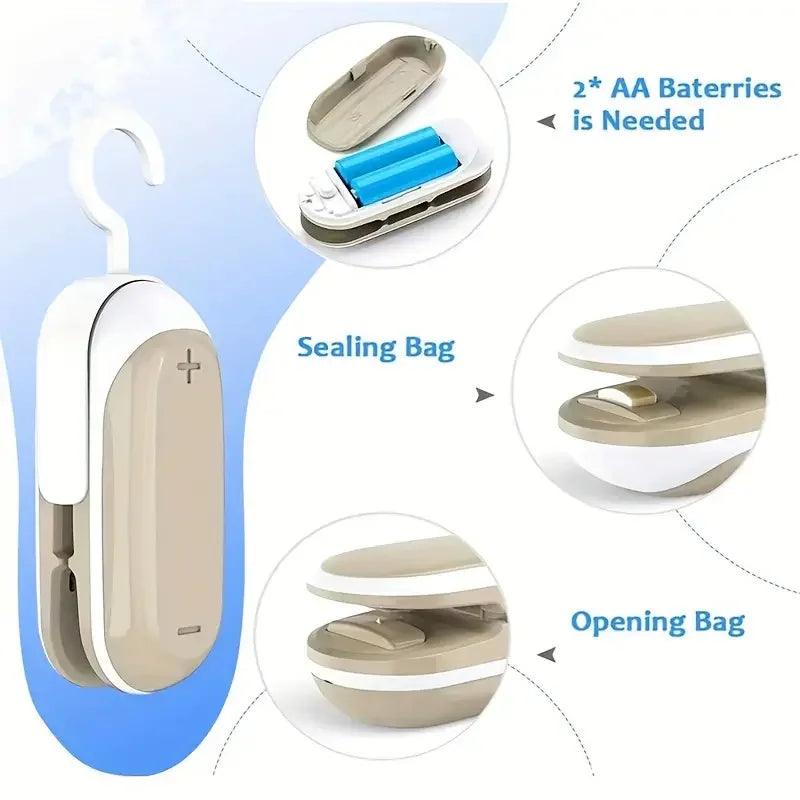 1 Pack Sealing Machine Mini Portable Sealing Clip Hand Pressure Heat Sealing Machine Food Fruit Snacks Preservation Small Tools - NTKSTORE