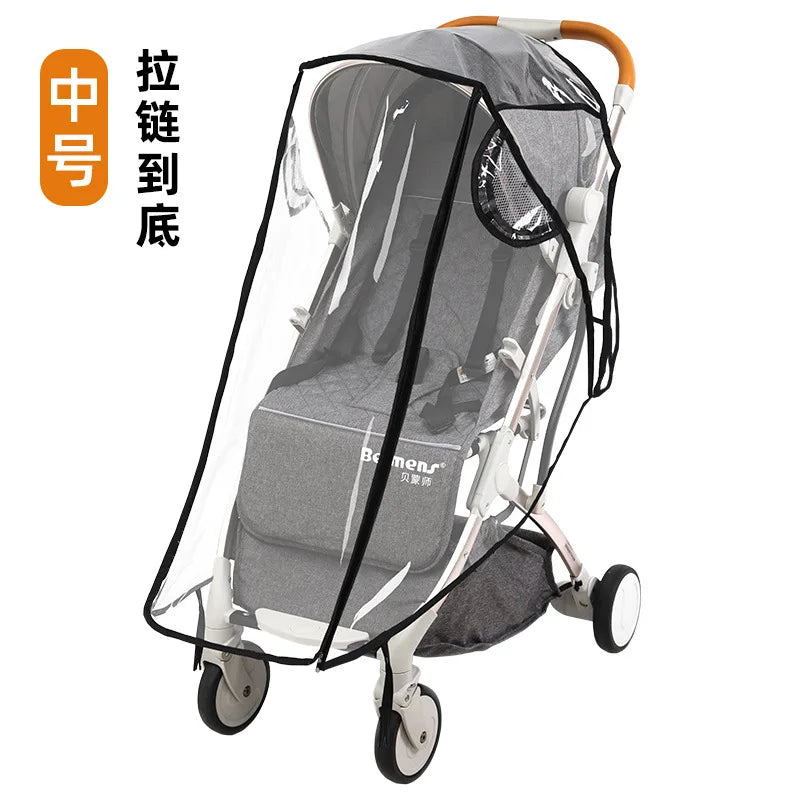 Baby Stroller Rain Cover Rain Cover Raincoat Windshield Cover Perambulator Winter Canopy - NTKSTORE