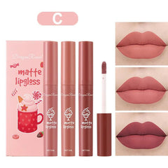 3Pcs/set Matte Velvet Lip Gloss Waterproof Long-lasting Liquid Lipstick Cosmetic Beauty Cream Lipstick Makeup maquillages - NTKSTORE