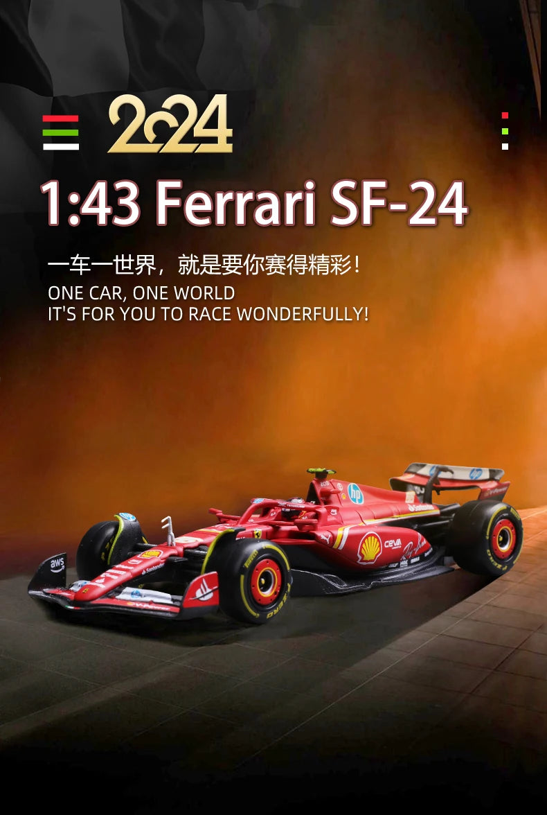 Bburago 1:43 f1 2024 Ferrari SF24 #16 lecler #55 sainz jr. legierung auto druckguss modell spielzeug sammlung erste reihenfolge
