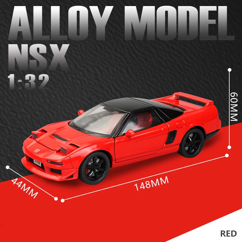 1:32 Honda NSX Coupe Alloy Miniature Car Diecast Metal Scale Car Model Sound＆Light Collection Childrens Toy Car Vehicles Gifts