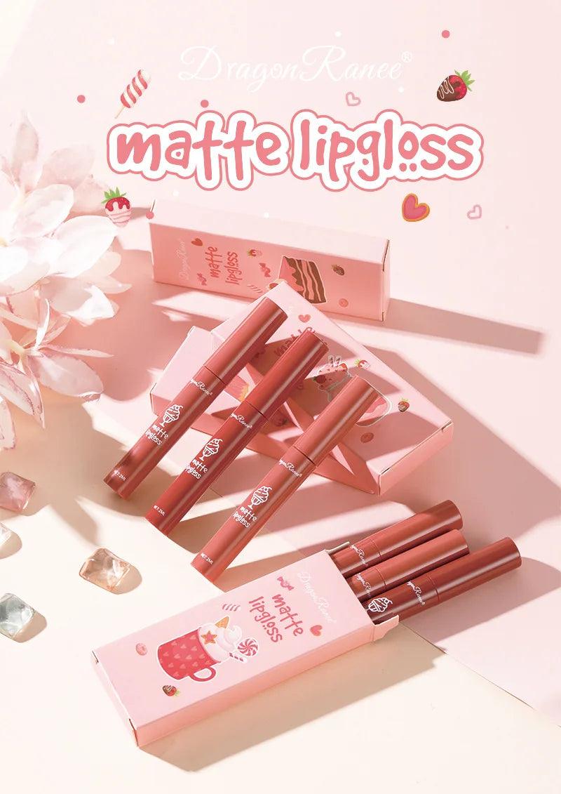 3Pcs/set Matte Velvet Lip Gloss Waterproof Long-lasting Liquid Lipstick Cosmetic Beauty Cream Lipstick Makeup maquillages - NTKSTORE