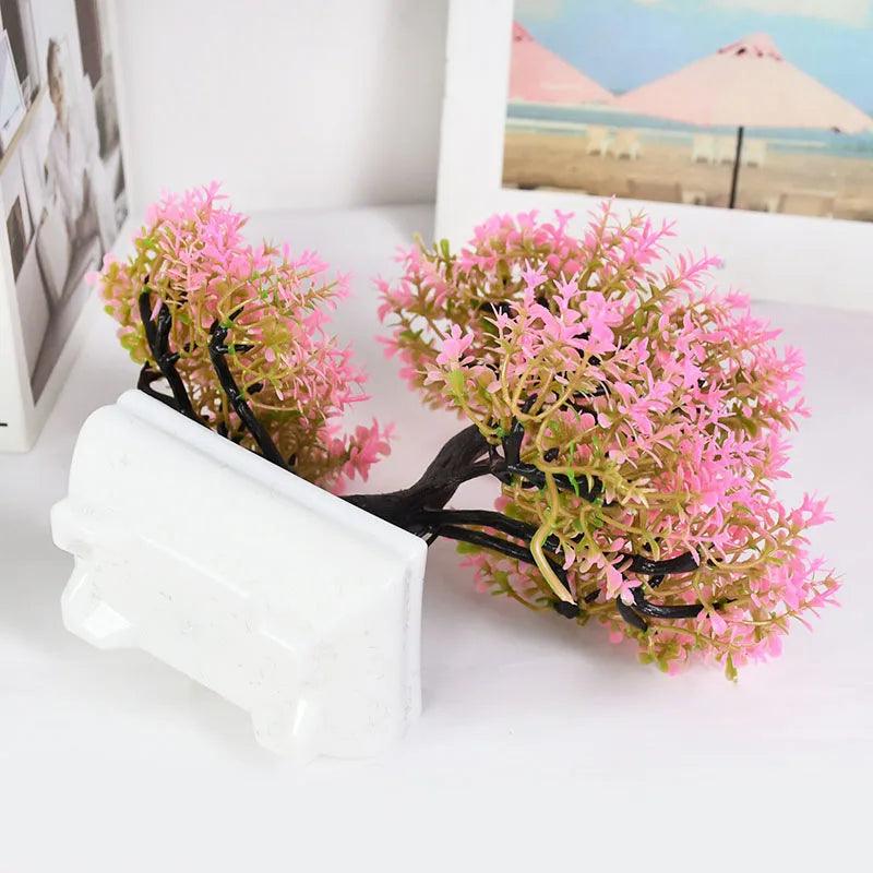 Artificial Plants Bonsai Small Tree Pot Fake Plant Flowers Potted Ornaments For Home Room Table Decoration Hotel Garden Decor - NTKSTORE