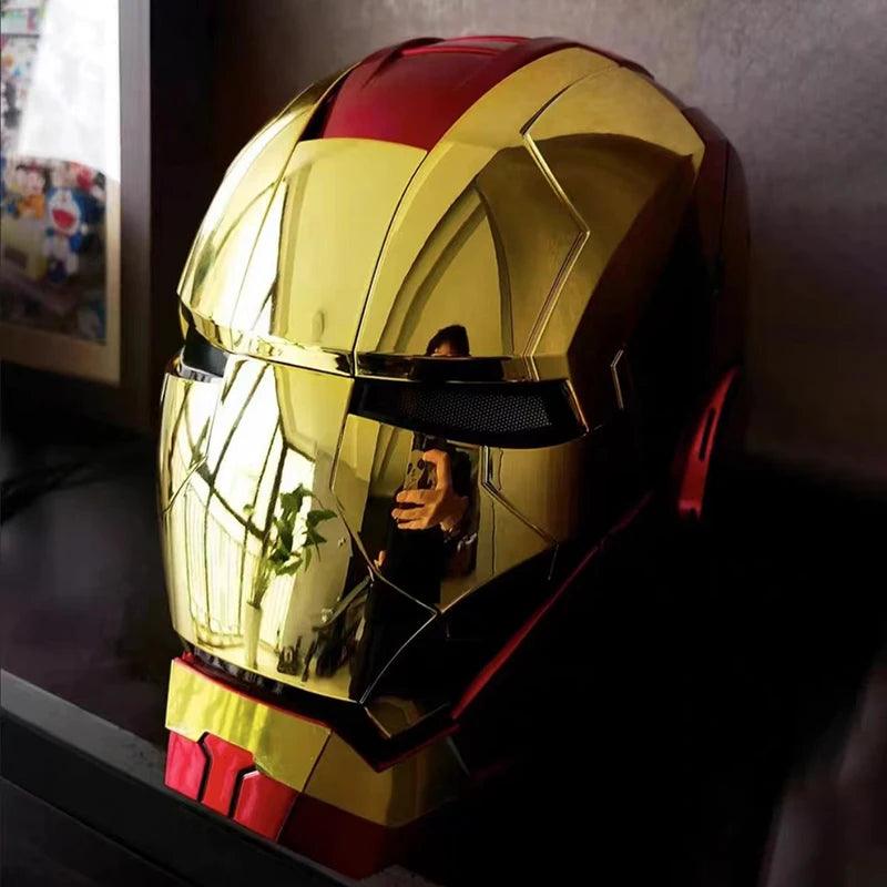 Iron Man Hot Toys Mk5 Autoking 1/1helmet Remote And Voice Control Iron Man Automatic Helmet Mask With Led Light Boy Gift Present - NTKSTORE