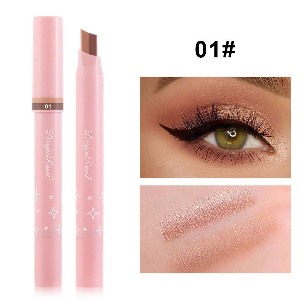 Dragon Ranee Pearl Glitter Two Color Gradient Eye Shadow Stick Three Dimensional Natural One Touch Molding Lazy Cosmetics Makeup - NTKSTORE